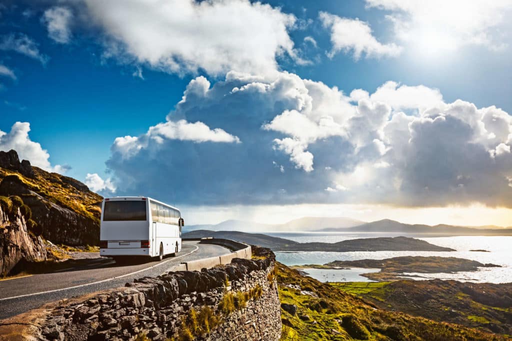 Tour Bus on MOuntain Road Ring of Kerry
