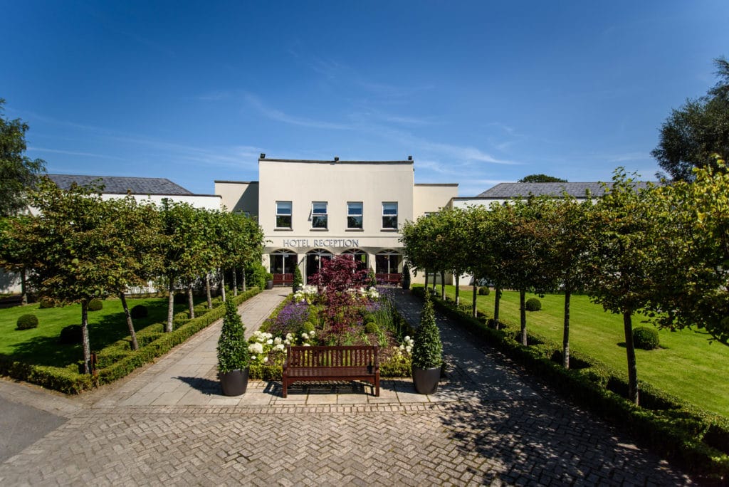 Tulfarris Hotel & Golf Resort Hotel Exterior on a bright sunny day in Wicklow